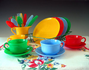 Use plastic dishes to reduce breakage