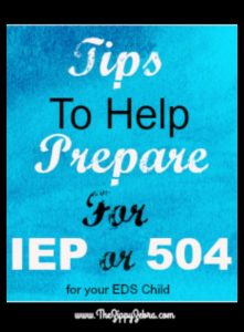 TIps to Help Prepare FOr IEP or 504 for your EDS Child PIn