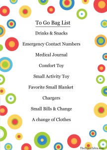 Hospital/Doctor To Go Bag List